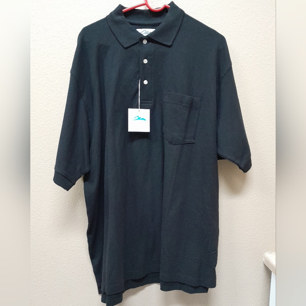 NWT Tri-Mountain  Polo Shirt XL Black